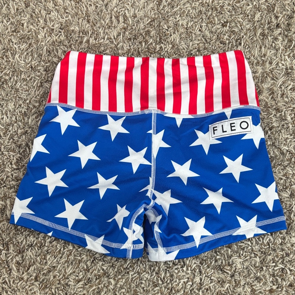 Fleo Patriotic Star Shorts with Striped Waistband